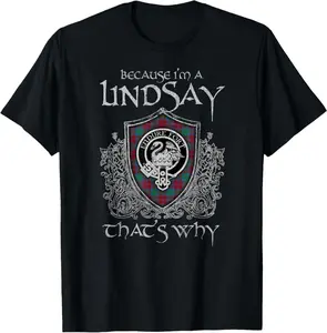 Clan Lindsay Crest Tartan Celtic Last Name Vinatge T-Shirt