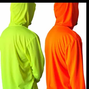 4 pcs Hi Vis Safety Birdseye Hoodie Long Sleeve with Hood for Men - High Visibility Work Shirt - Birdseye style Menswear, Clothing Hi Vis Jacket Vest