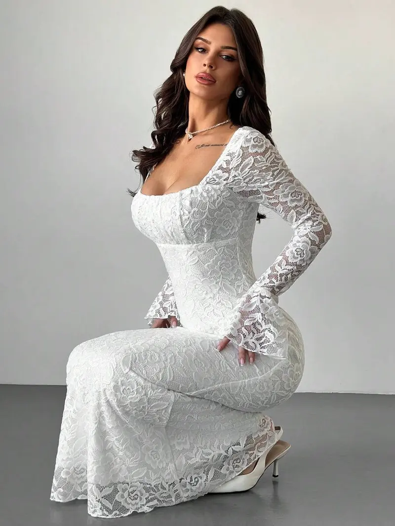 white bodycon midi dress - TikTok Shop white bodycon midi dress - TikTok Shop