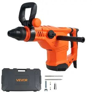 fathersdaygift  VEVOR Corded Hammer Drill, 1600W 175-350RPM Electric Demolition Drills, 2-Inch SDS-Max Rotary Hammer Driver, 3 Functions Chipping Power Tool Kit for Concrete, Drilling Wood Plastic