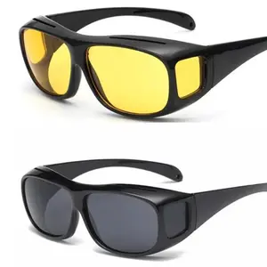 Night Vision Driving Glasses Anti Glare Polarized - HD Yellow Lens for Night Driving Safety, Fit Over Prescription Eyewear, UV400 Protection, Ultra Lightweight for Men & Women, Perfect for Fog/Rainy Days