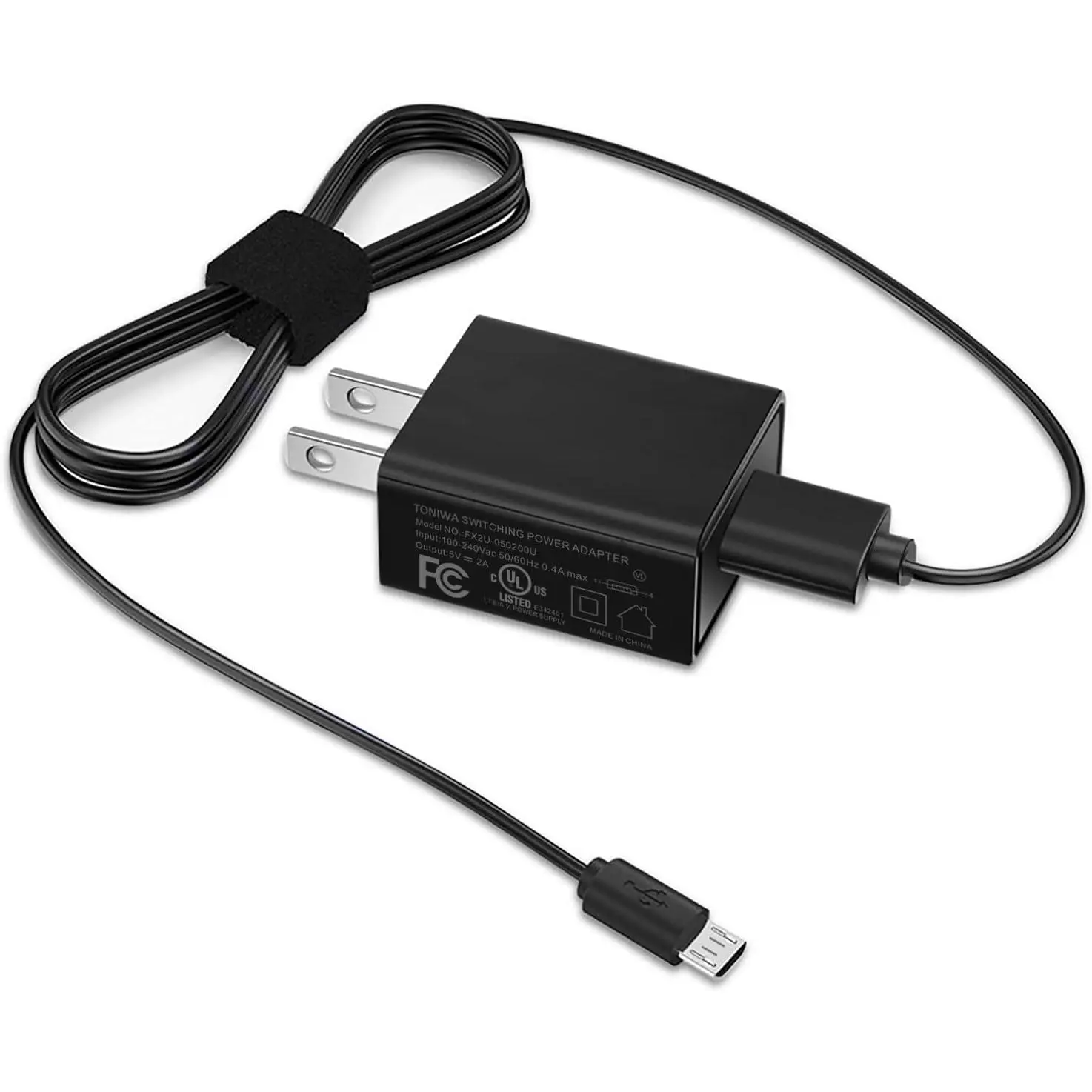 UL Listed USB Micro Wall Charger with 5FT Sync Cable - Overload Safe, Max 2A Output Charging Wall + Cable Set for Samsung Galaxy Note, Tab A/E/S2/3/4 & 7.0"/8.0"/9.6"/9.7"/10.1" SM-T280/350/580/113/377/560/713/813/530 Tablets, Mobile Devices