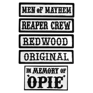 Officer Title Rank Vest Patches Original Opie MC Biker Club Patch Set (5pc-Iron On)