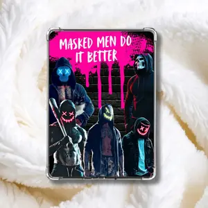 Masked Men Do It Better Kindle Insert | Dark Romance E-Reader Skin | Edgy Neon Bookish Art | Lights Out Kindle Insert for Clear Case | Masked Men Era Kindle Insert