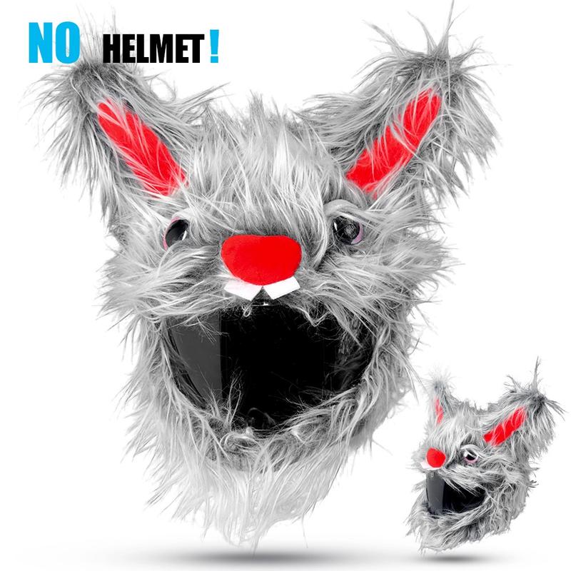 1pc Plush Helmet Cover, 3D Anime Design, Rabbit Shape, Cartoon Style ...