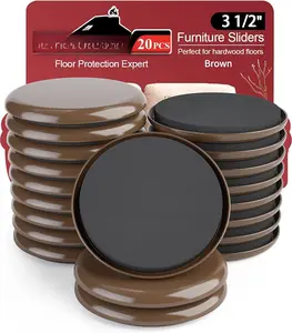 Furniture Sliders, 20 count-3 1/2 Furniture Sliders for Carpet, Furniture Pads Hardwoods Floors, Heavy Duty Furniture Movers Sliders,  Furniture Moving Pads, Floor Protectors for Carpet