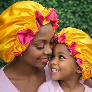 Mom & Me Matching Satin Hair Bonnets – Customized Mother & Daughter Set