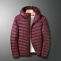 Hooded wine red cotton coat