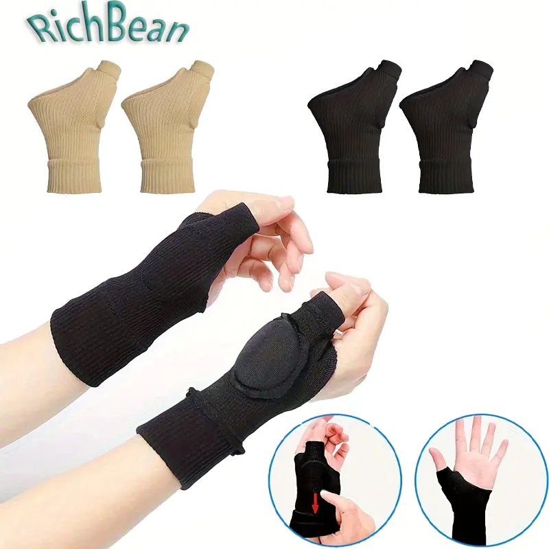 1pair/2pairs Fingerless Compression Gloves with Gel Padding, Breathable Wrist Support Wrap, Joint Support & Arthritis Relief Gloves, Anti-Slip Grip for outdoor Men Women, Fitness Workout, Weightlifting, Cycling, Typing, Daily Wear
