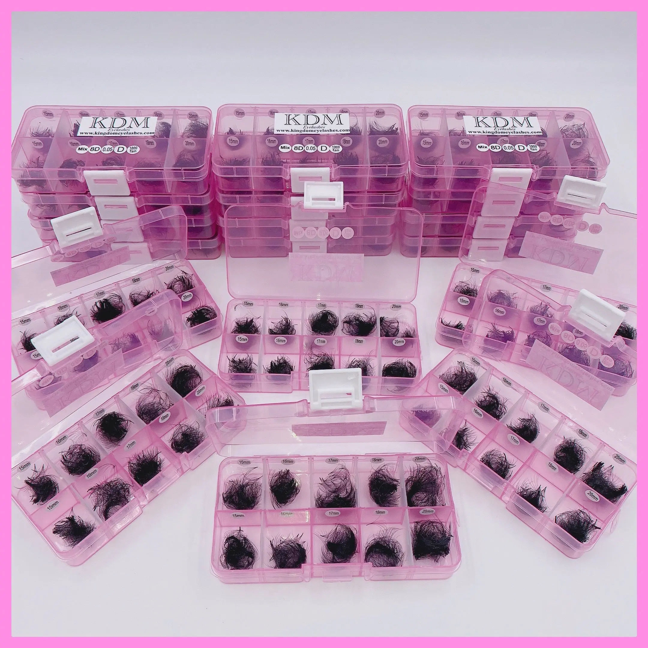 8D Handmade Lashes Mix Lengths - 14/15/16/17/18 - 1000 Fans