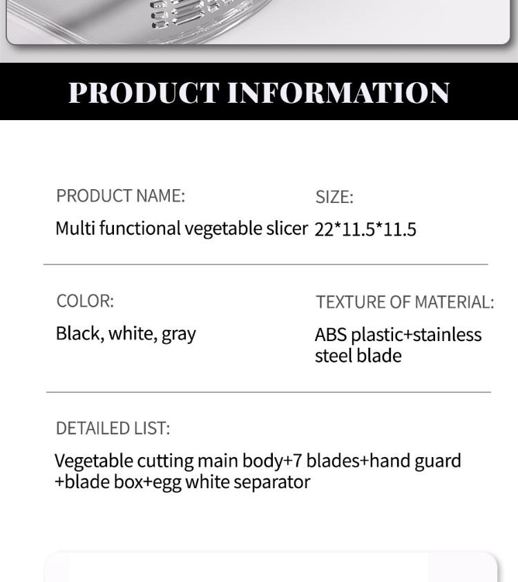 8-Blade Vegetable Chopper Food Slicer Pro SetOnion Chopper, Cabbage SaladChopping,Stainless Steel Blades, HomeUtensils,Cooking Kitchen Gadget