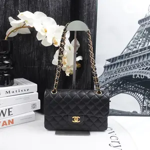 Pre-owned CHANEL leather Shoulder Bags Classic Small Double Flap Black Lambskin Shoulder Bag T10178736