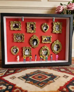 Sale Products-DIY Mini Museum Silhouette Box 2026 DIY Mini Museum Silhouette Box Gift Photo Frame - 11 mini photo frames + 8 random figurines + lights