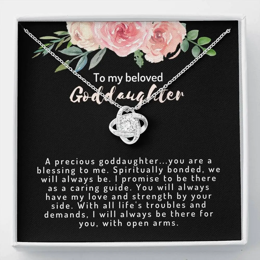 Personalized Love Knot Necklace, Goddaughter Gifts from Godmother, Goddaughter Gift, Gift from Godmother, Gift for Goddaughter, Goddaughter Necklace