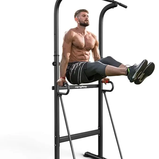 Height Adjustable Pull Up Bar & Dip Station Pull Up Station Fitness Strength Training Exercise Equipment