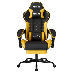 SUIKDA Gaming Chair, 360° swivel gaming chair, ergonomically designed with adjustable tilt angle from 90° to 135°, a comfortable and durable high-back office chair.