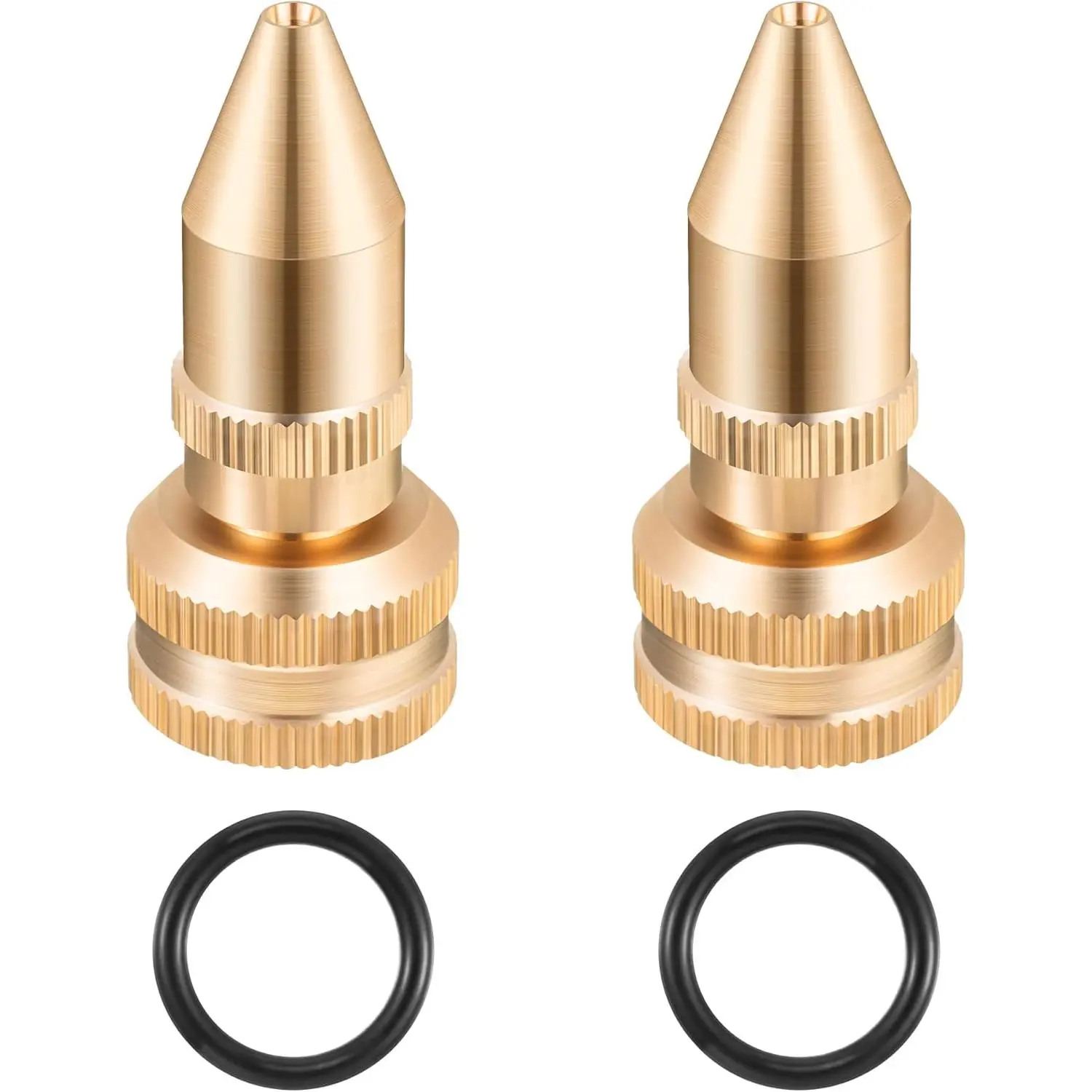 2 Pack Brass Adjustable Nozzle Replacement Compatible with Roundup 181331, All Brass Screw on Cone Nozzle Repair Kit having Gaskets Compatible with Scotts, Roundup, Smith Lawn, Garden Sprayer