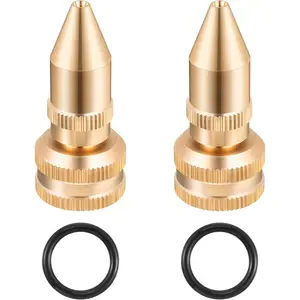 2 Pack Brass Adjustable Nozzle Replacement Compatible with Roundup 181331, All Brass Screw on Cone Nozzle Repair Kit having Gaskets Compatible with Scotts, Roundup, Smith Lawn, Garden Sprayer