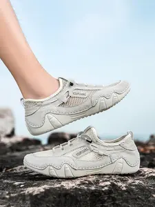Men's Sporty Breathable Mesh Sneakers, Casual Comfortable Slip on Running Shoes, Fashionable Sneakers for Daily Wear, Athletic Shoes