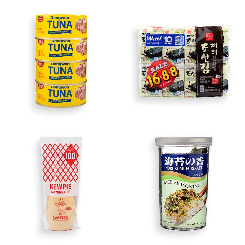 Spicy Tuna Rice Bowl Bundle - Korean Easy Meal - Quick & Easy Prep - Dongwon Canned Light Tuna with Hot Pepper Sauce, Kewpie Mayo, Seaweed