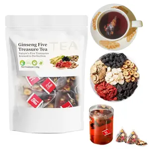 Kidney tea formula Ginseng Five Treasure TeaCombination Scented Tea Treasure Tea RedDate Wolfberry Tea Men's Tea Health TeaMulberry Herbal Formula Health Tea Happiness Tea