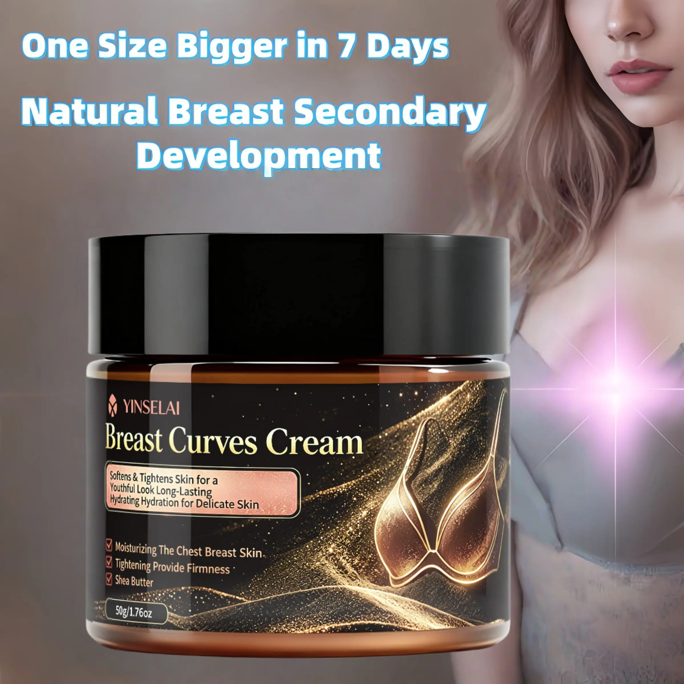Bee Venom Firming Bust Cream, Natural Bee Venom Honey Shea Butter, Tighten and Lift Breast Skin, Nourish and Moisturize, Shape Fuller Chest