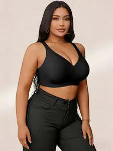 🔥 Plus Size Women's Seamless Invisible Wireless Bra, Jelly Strip Soft Support Push Up Lift Anti-Sagging Side Breast Control, Wide Adjustable Straps Full Figure Friendly Comfortable Versatile for All Scenarios