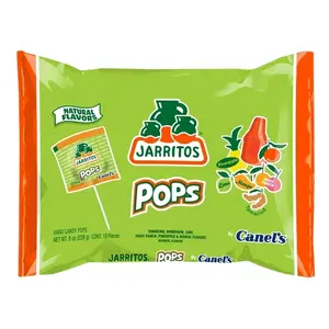 Jarritos Pops - Hard candy lollipops assorted flavors bag with 19 pieces