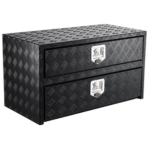 GARVEE 36" Aluminum Truck Tool Box w/Drawer, Two-Tier Organizer Design for Truck Bed Tools, Secure with Lock & Keys, Waterproof Underbody Toolbox for Pickup, Truck Bed, RV, Trailer, 36"x 18"x 20"