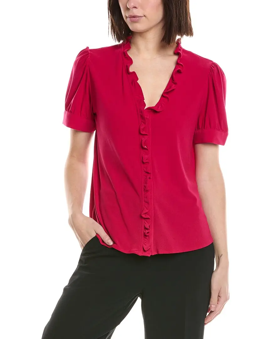CeCe Ruffle Trim Blouse