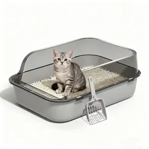 Sandbox Cat Litter Box Semi-enclosed Splashproof Gat Tray Cat loilet Cleaning Basin Supplies pet oilet Kiten Tiay Bedpan