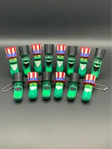Patriotic Tickle Pickle 3D Printed Uncle Sam Fidget Keychain Funny USA Gag Gift Flexi Pickle & Hat 4th of July Desk Buddy for Pickle Lover Independence Day Flexible Articulated Models