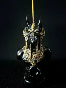 Anubis the Grave Protector Incense Holder Plus More All-In-One Vibrant Ancient Egyptian Style Jackal!