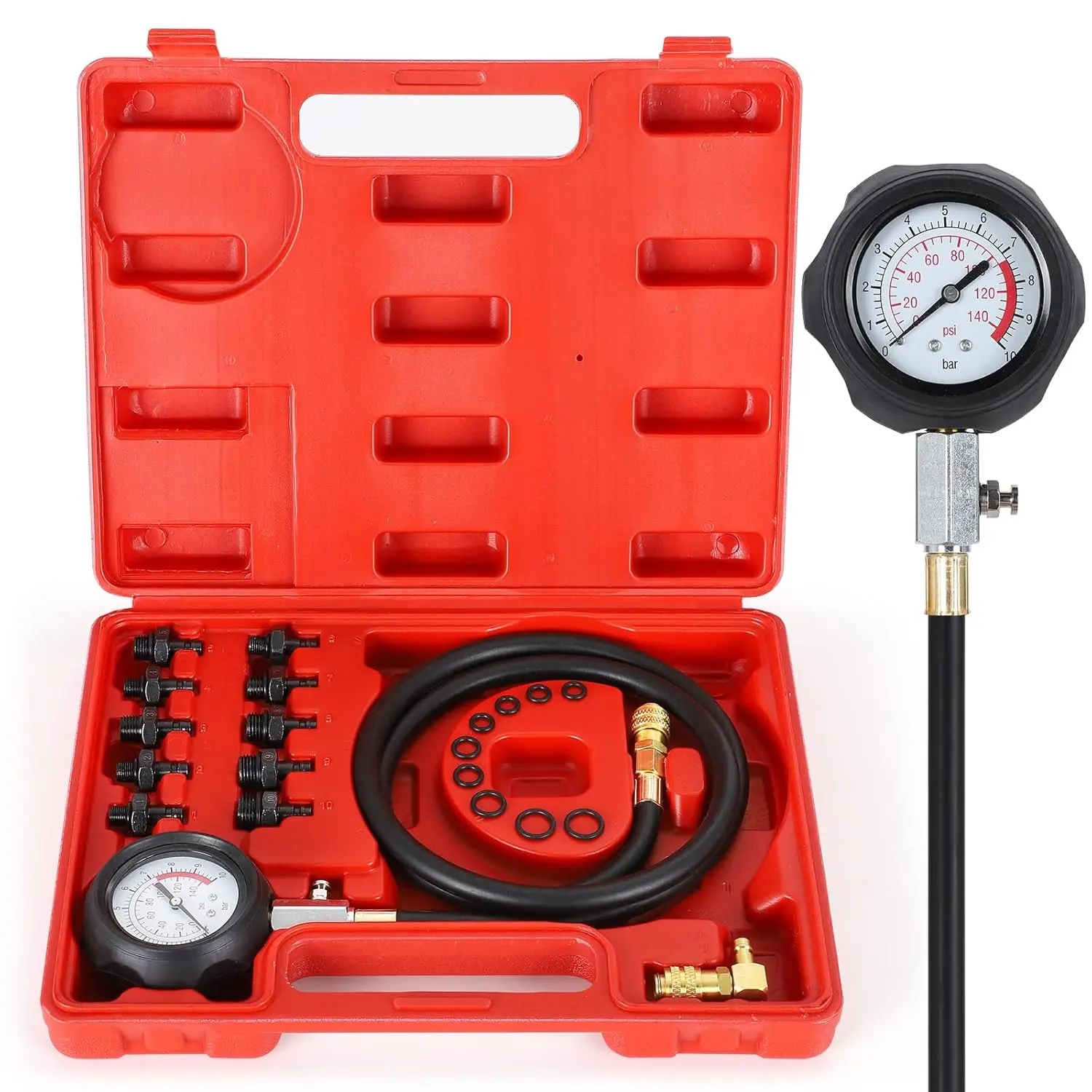 Oil  Tester Kit,  Gauge Kit, 0-140 PSI,  System, Mechanical Engine Sensor, Compression Test, for  ATV