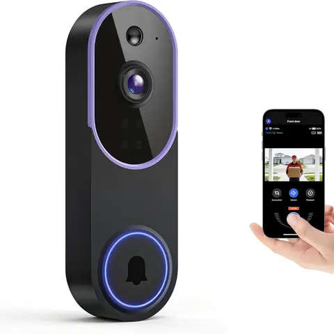 [NEW DEAL] Smart 1080p Doorbell Camera, Wireless Home Security & Surveillance System, 2.4G WiFi Only Outdoor Security Cameras for Home with Night Vision, Live View, AI Human Detection, 2-Way Audio, Cloud Storage (Sold Separately)
