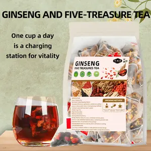 [Upgraded Formula]Kidney Tea Formula Ginseng Five Treasure Tea, Combination Scented Tea, Herbal Health Beverage
