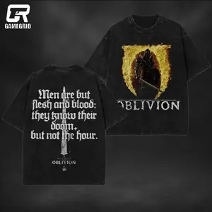 GAMEGRID The Elder Scrolls IV: 2025 Oblivion Game Graphic Oversized Washed Tee 100% Premium Cotton T-Shirt for Game Fan, Game Merch, Soulslike Game, Pump Cover