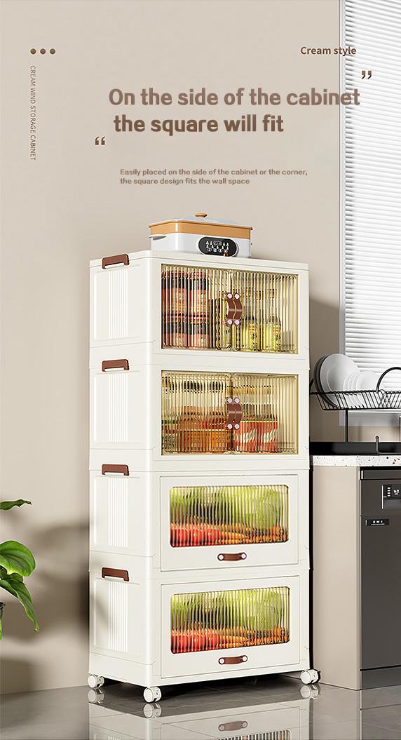 ONAIL Drawer style Super large Foldable Storage Box with Lid, Stackable Household Storage Holders with Wheels Home Decor Organiser Durable Plastic