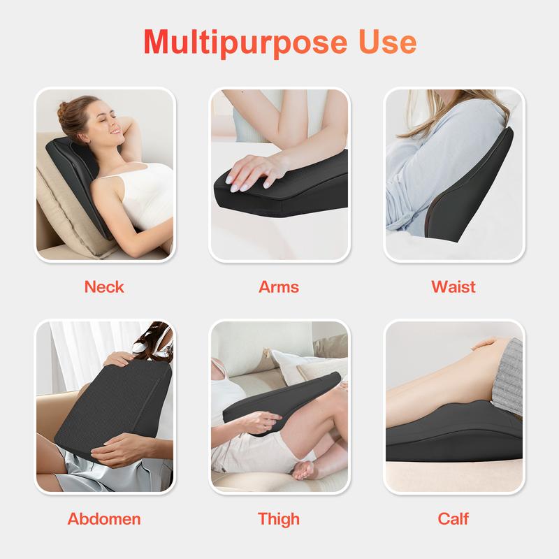 COMFIER Shiatsu Massager for Neck, Shoulders, and Back - Heat and 3D Kneading for Pain Relief - Massage Pillow Gift for Men and Women