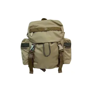 Lululemon Wunderlust 14L Drawstring Backpack with Buckle Closure – Unisex Mini Nylon Daypack in Light Camel
