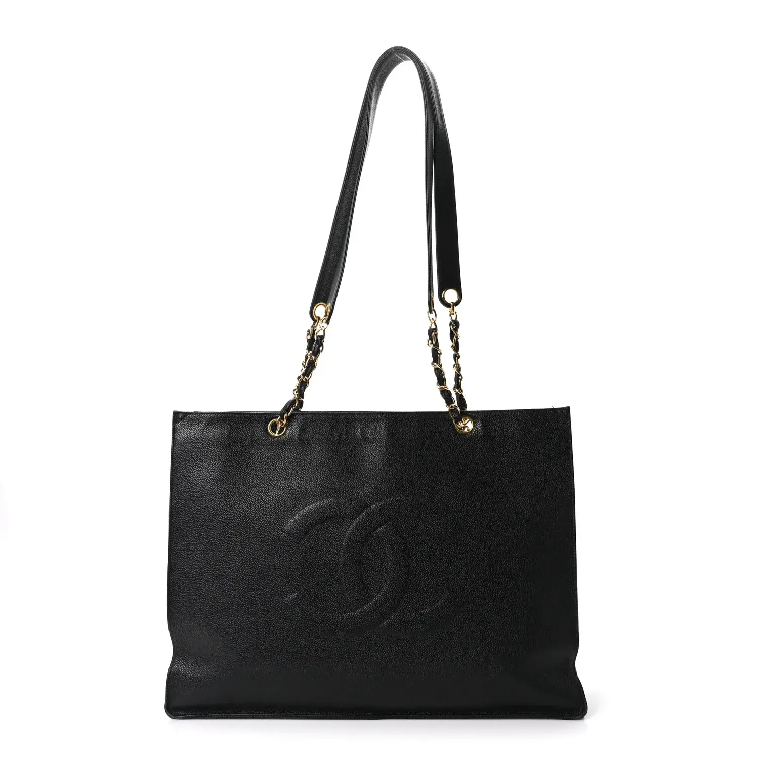 Pre-owned CHANEL Leather Shoulder Bags Caviar CC Tote Black