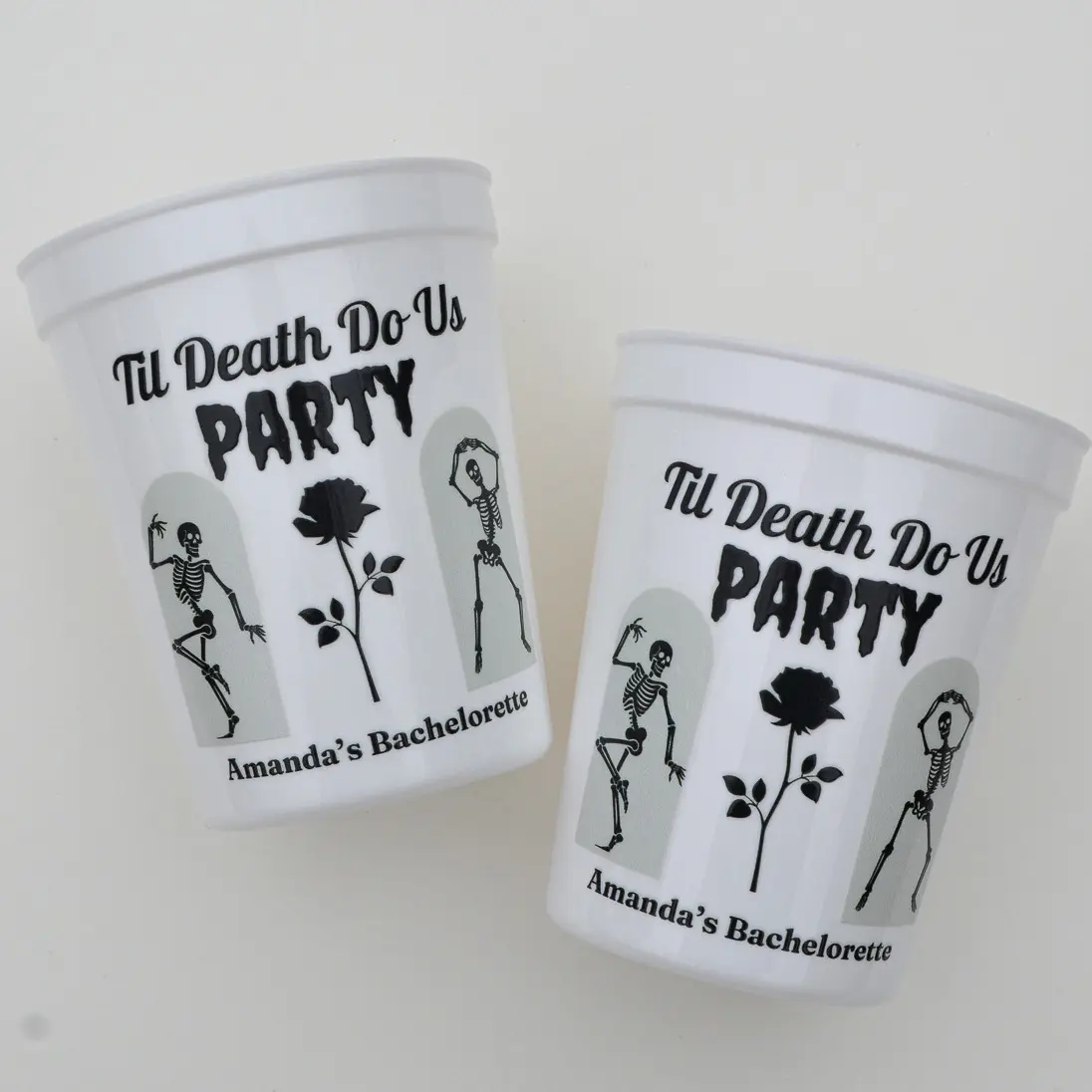 Til Death Do Us Party Decor, Skeleton Party Cups, Bride or Die, Funny Bachelorette Cups, Bach Party Cups