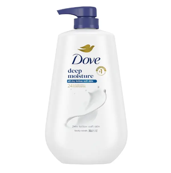 Dove 24hr Lotion Body Wash Deep Moisture, 30.6 oz | Moisturizing body wash with MicroMoisture technology for 24-hour hydration and lotion-soft skin