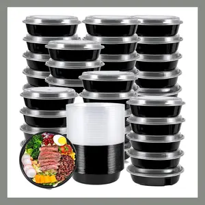 Meal Prep Containers Round [10 Set] x [28 oz] with , 1 compartment, Stackable, , Leakproof,  Safe, Microwave, Freezer & Dishwasher Safe for  Prep Storage (10 Set, 28 oz)
