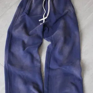 Inprogress.us Baggy Blue Sweatpants Acid Wash for Comfort and Style with Drawstring Waist and Soft Material