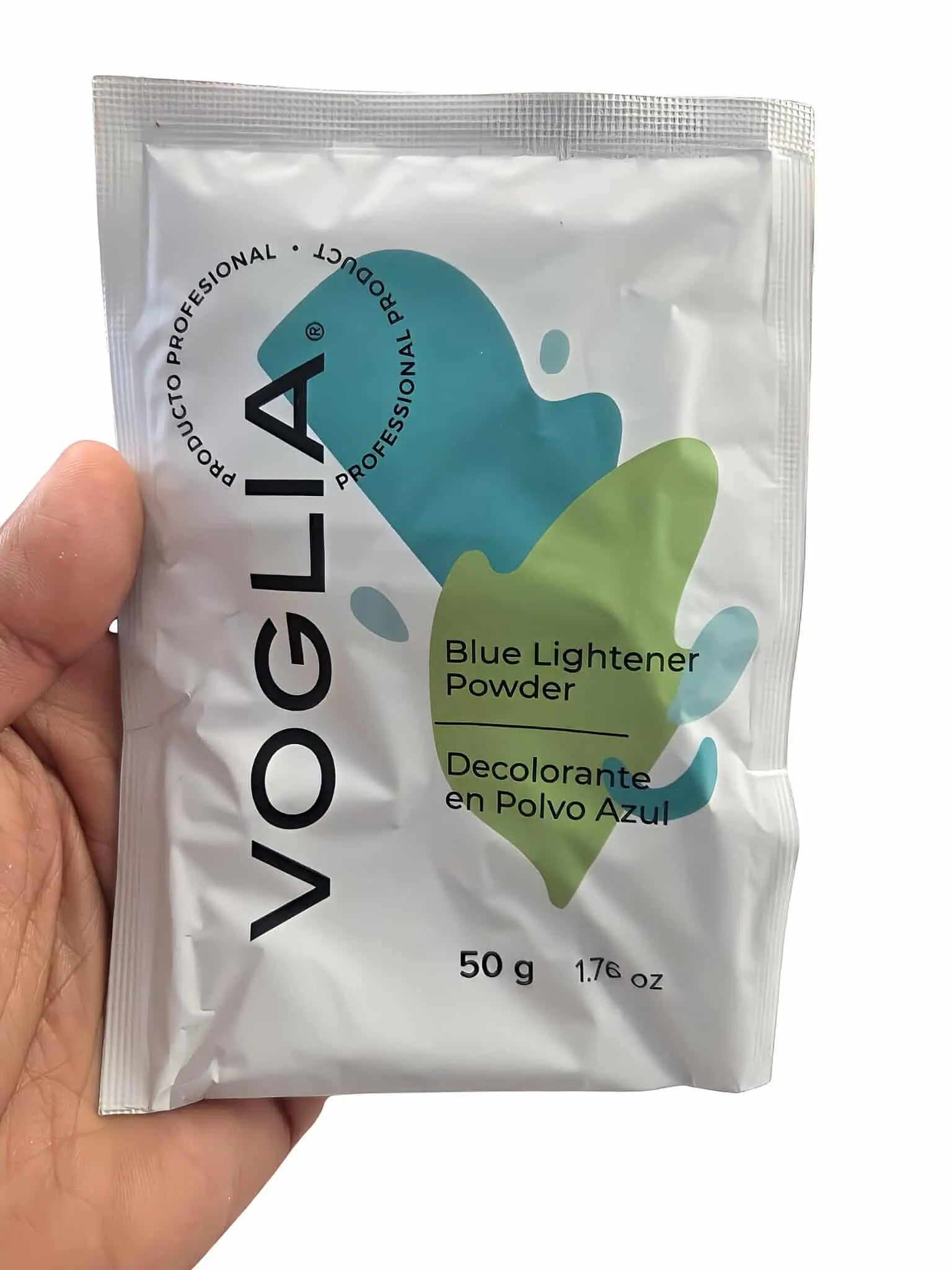 voglia Blue Lightener Powder to Bleach Hair, Professional Hair Care for Precise Discoloration and Youthful Looks, 1.76 oz, 50G