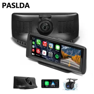[PASLDA] 8-inch latest wireless portable car screen, supporting front and rear dual cameras, Bluetooth connectivity, car audio system, reverse camera support, seamless mobile phone screen mirroring, suitable for all car models.