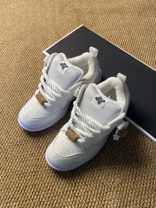 Men's White Low Top Casual Sneakers, Trainer, Comfortable Soft Bottom Bread Shoes, Thick Tongue Design, Outdoor Couple Shoes, Extra Large Size 48 49 50