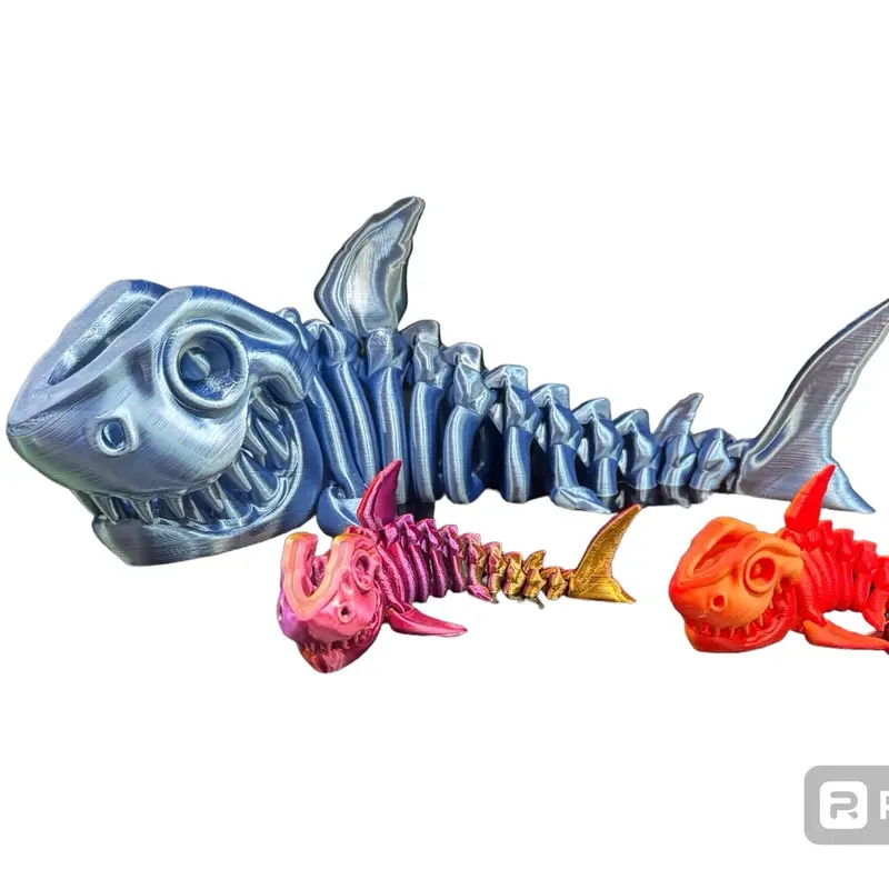 Skeleton Shark. Articulating Art 3d Print Decor Decorative Room Ornaments Decoration Eye articulated model