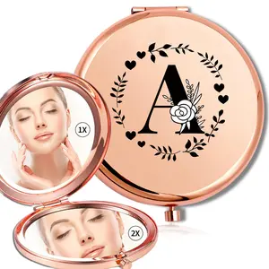Portable Round Travel Metal Makeup Mirror, Double-Sided Handheld Cosmetic Mirror, Dustproof & Waterproof Design, Ideal for Outdoor Use, Foldable Makeup Mirror, Portable Folding Mirror